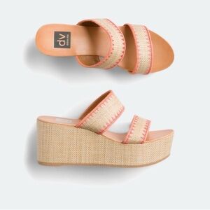 DV by Dolce Vita Wedge Sandals - Beige and Coral